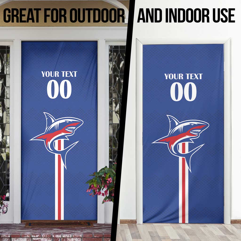 Custom Cape Verde 2026 Football Door Cover Blue Sharks WC Debut - Wonder Print Shop