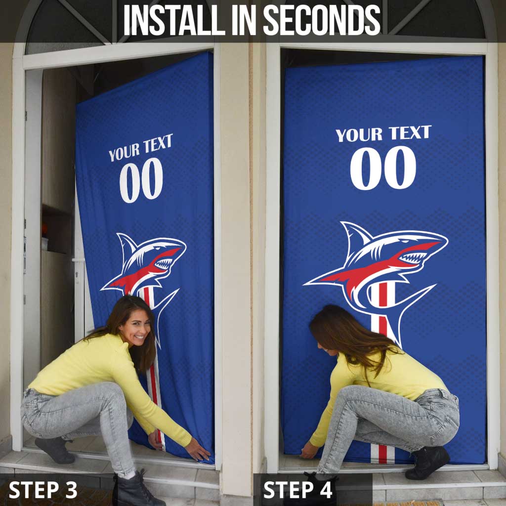 Custom Cape Verde 2026 Football Door Cover Blue Sharks WC Debut - Wonder Print Shop