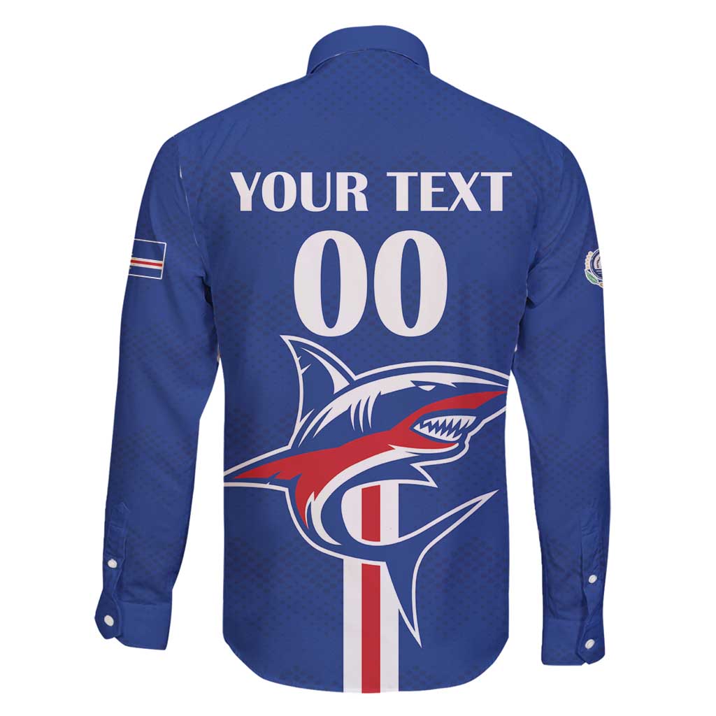 Custom Cape Verde 2026 Football Family Matching Off Shoulder Short Dress and Hawaiian Shirt Blue Sharks WC Debut - Wonder Print Shop