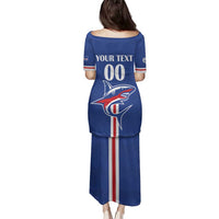 Custom Cape Verde 2026 Football Family Matching Puletasi and Hawaiian Shirt Blue Sharks WC Debut - Wonder Print Shop