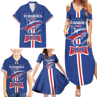 Custom Cape Verde 2026 Football Family Matching Summer Maxi Dress and Hawaiian Shirt Blue Sharks WC Debut - Wonder Print Shop