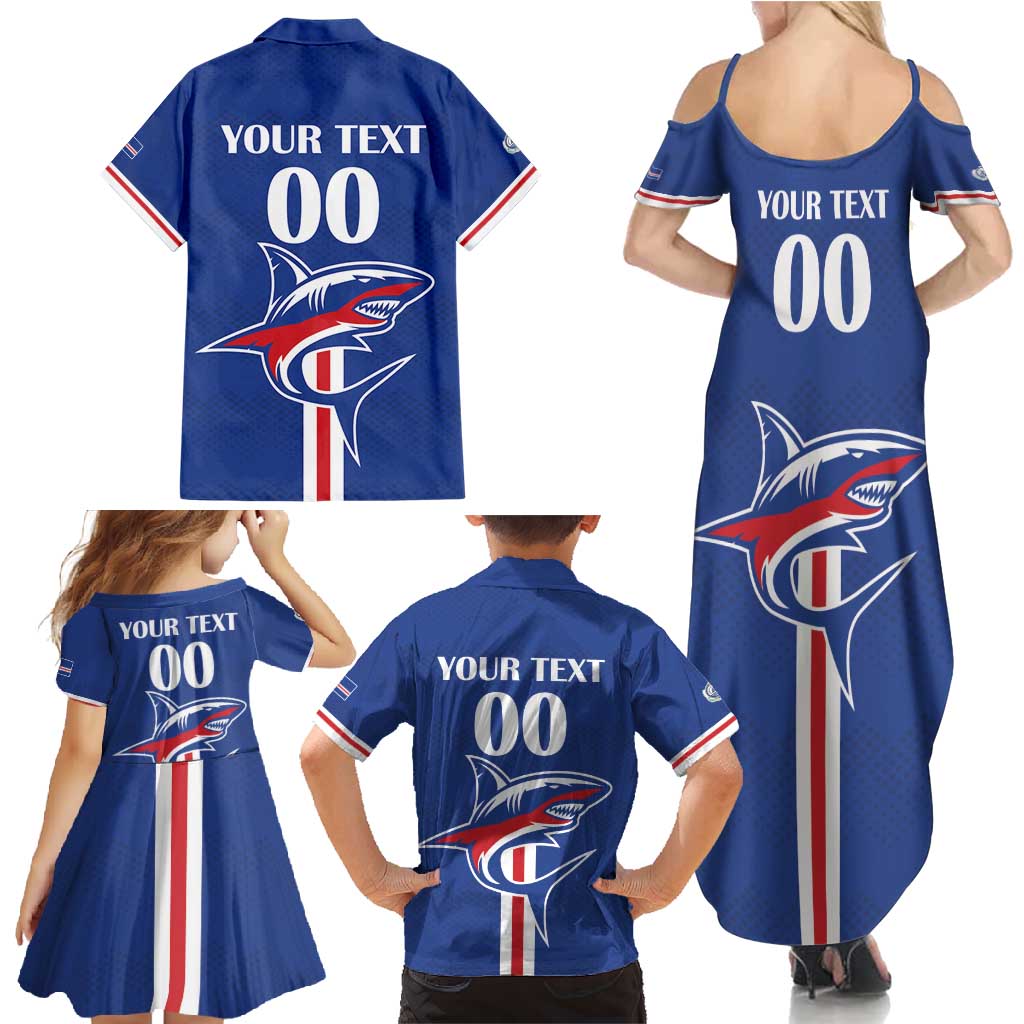 Custom Cape Verde 2026 Football Family Matching Summer Maxi Dress and Hawaiian Shirt Blue Sharks WC Debut - Wonder Print Shop