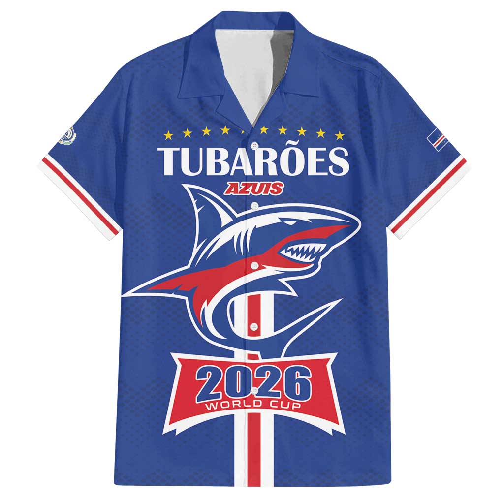 Custom Cape Verde 2026 Football Family Matching Tank Maxi Dress and Hawaiian Shirt Blue Sharks WC Debut - Wonder Print Shop