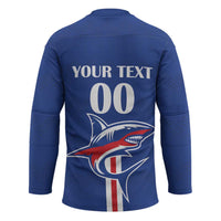 Custom Cape Verde 2026 Football Hockey Jersey Blue Sharks WC Debut - Wonder Print Shop