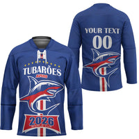 Custom Cape Verde 2026 Football Hockey Jersey Blue Sharks WC Debut - Wonder Print Shop