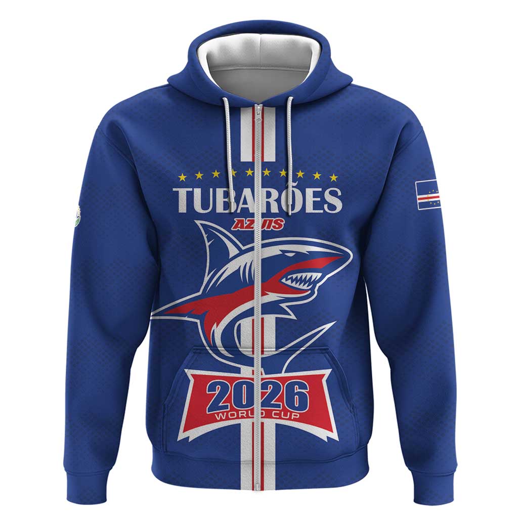 Custom Cape Verde 2026 Football Hoodie Blue Sharks WC Debut - Wonder Print Shop