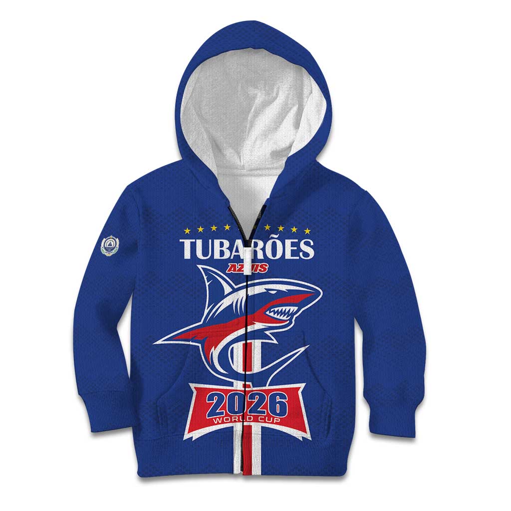 Custom Cape Verde 2026 Football Kid Hoodie Blue Sharks WC Debut - Wonder Print Shop