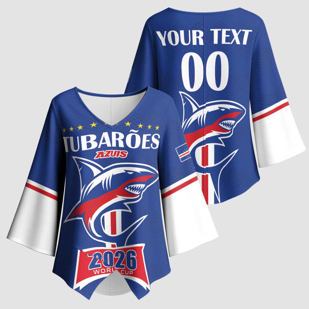 Custom Cape Verde 2026 Football Kimono Sleeve Blouse Blue Sharks WC Debut - Wonder Print Shop