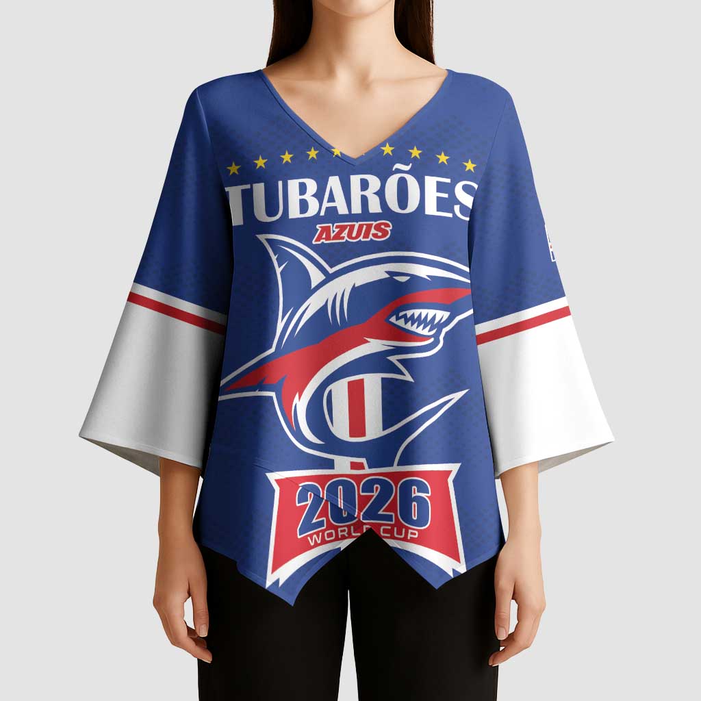 Custom Cape Verde 2026 Football Kimono Sleeve Blouse Blue Sharks WC Debut - Wonder Print Shop