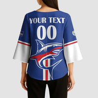 Custom Cape Verde 2026 Football Kimono Sleeve Blouse Blue Sharks WC Debut - Wonder Print Shop