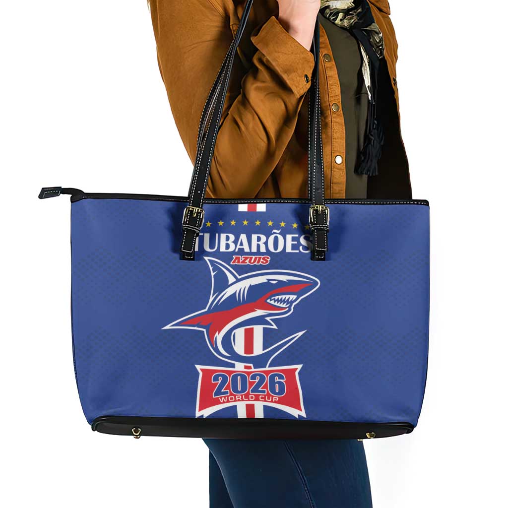 Cape Verde 2026 Football Leather Tote Bag Blue Sharks WC Debut - Wonder Print Shop