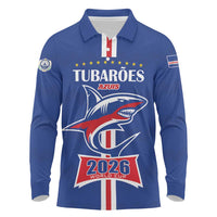 Custom Cape Verde 2026 Football Long Sleeve Polo Shirt Blue Sharks WC Debut - Wonder Print Shop