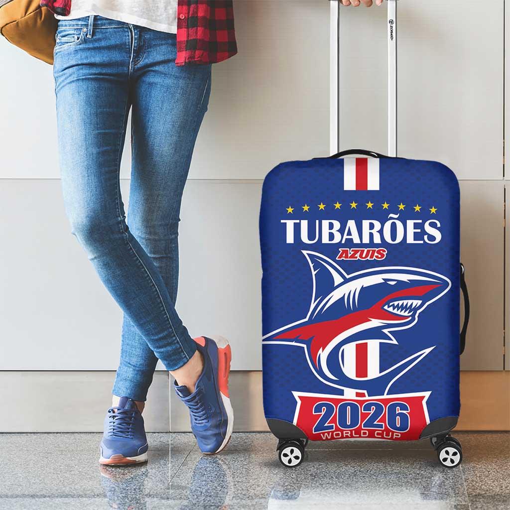 Cape Verde 2026 Football Luggage Cover Blue Sharks WC Debut - Wonder Print Shop