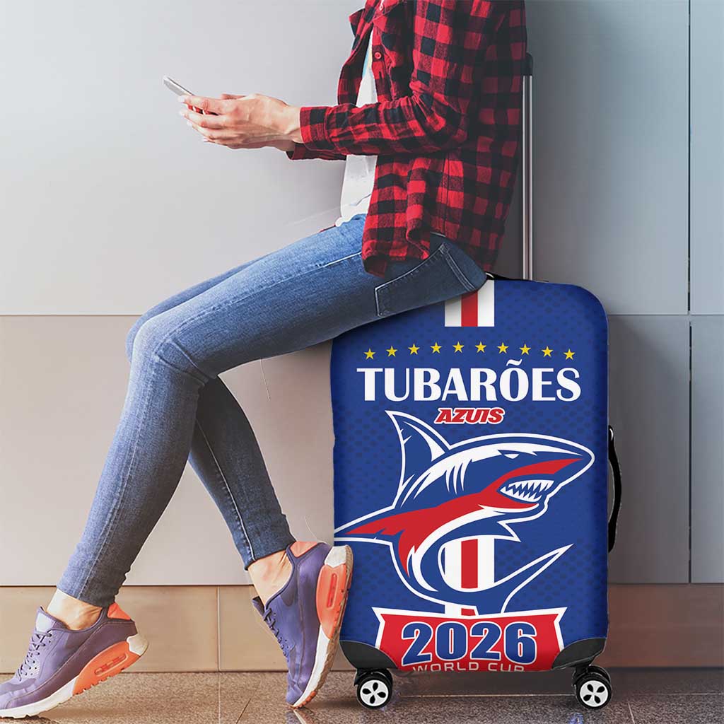 Cape Verde 2026 Football Luggage Cover Blue Sharks WC Debut - Wonder Print Shop