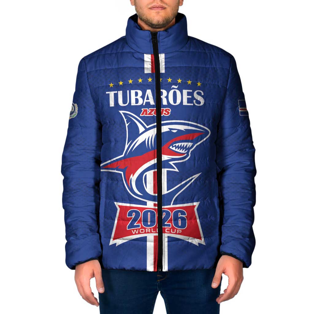 Custom Cape Verde 2026 Football Padded Jacket Blue Sharks WC Debut - Wonder Print Shop