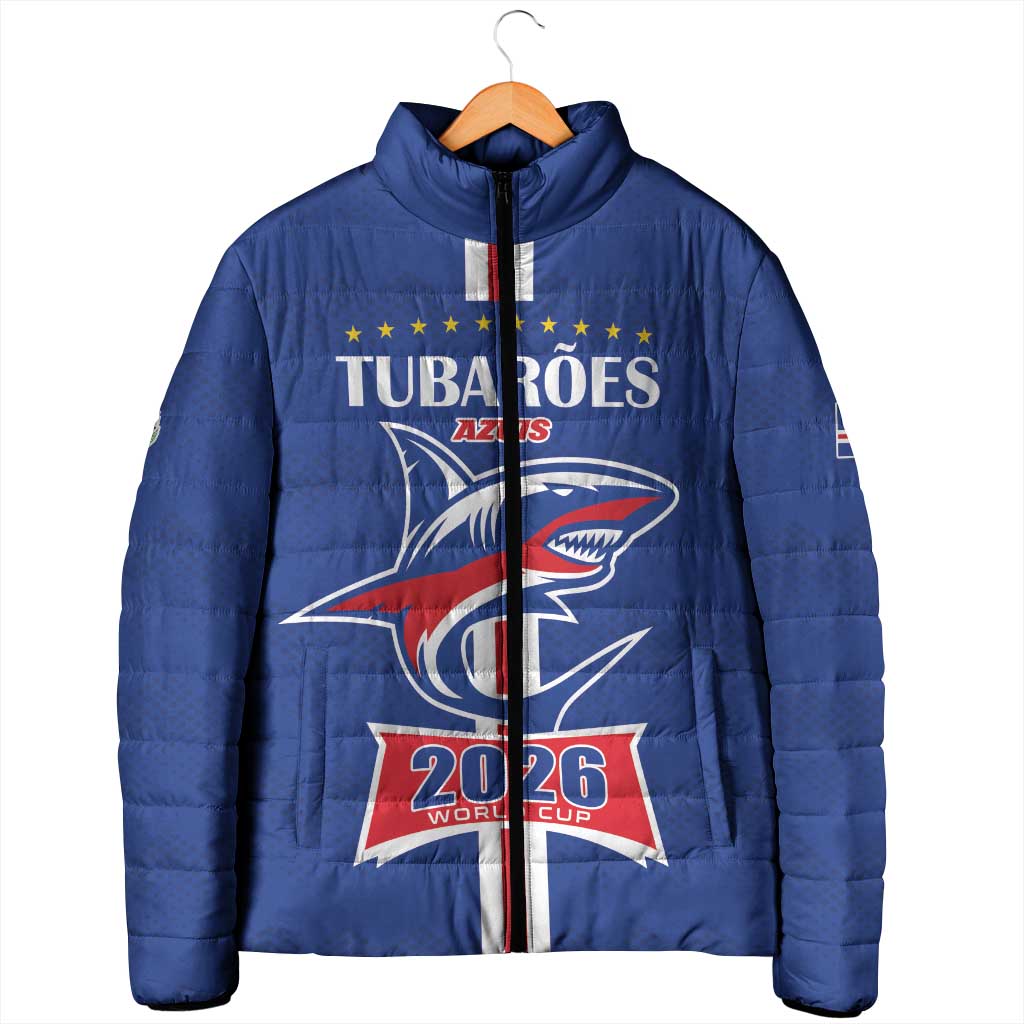 Custom Cape Verde 2026 Football Padded Jacket Blue Sharks WC Debut - Wonder Print Shop