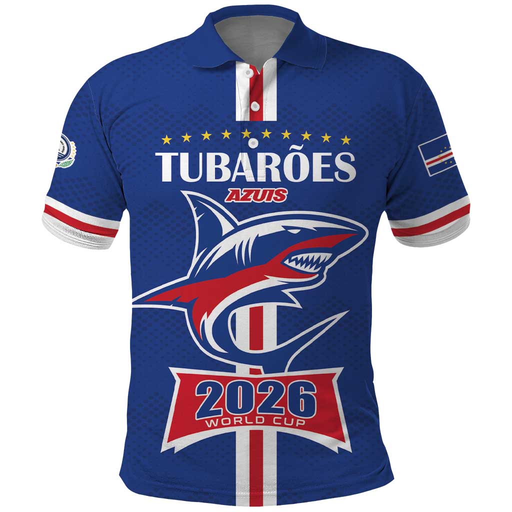 Custom Cape Verde 2026 Football Polo Shirt Blue Sharks WC Debut - Wonder Print Shop