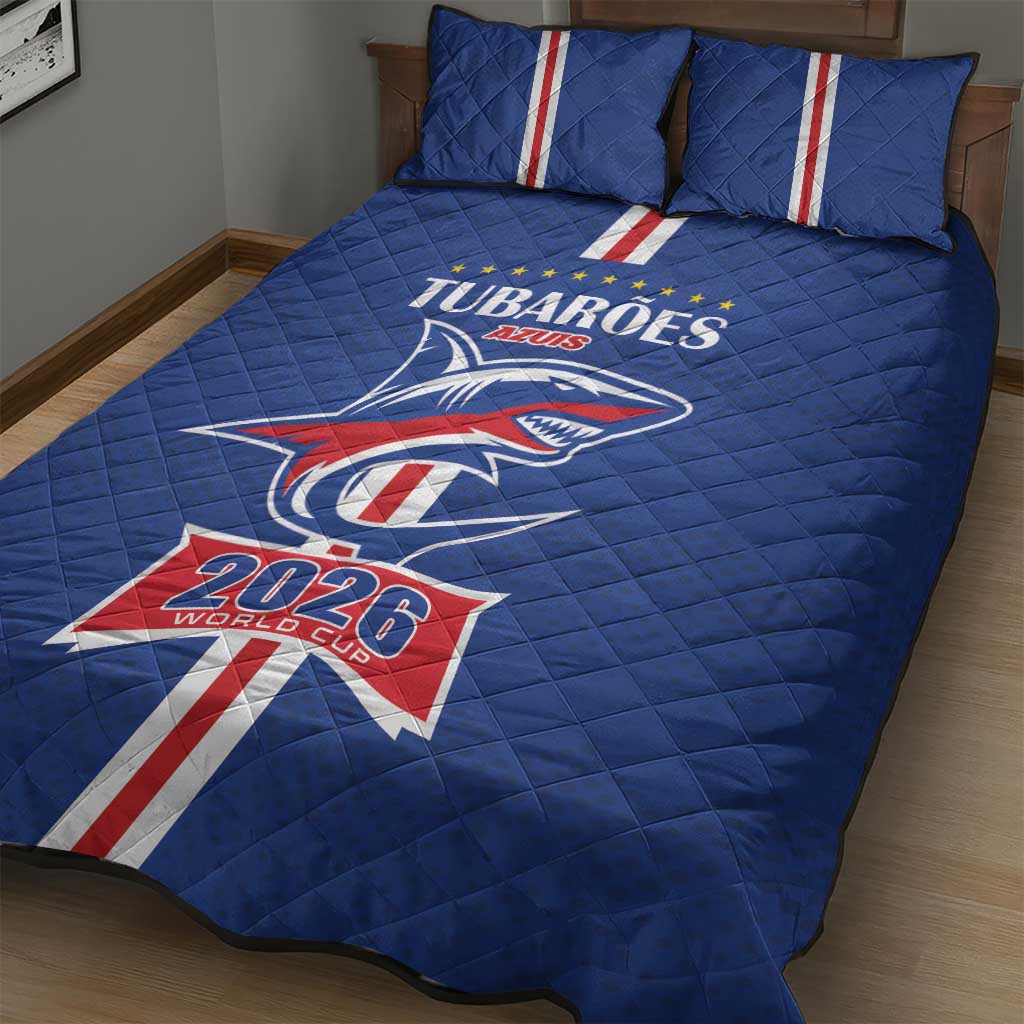Cape Verde 2026 Football Quilt Bed Set Blue Sharks WC Debut - Wonder Print Shop