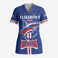 Custom Cape Verde 2026 Football Scrub Top Blue Sharks WC Debut - Wonder Print Shop