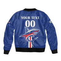 Custom Cape Verde 2026 Football Sleeve Zip Bomber Jacket Blue Sharks WC Debut - Wonder Print Shop