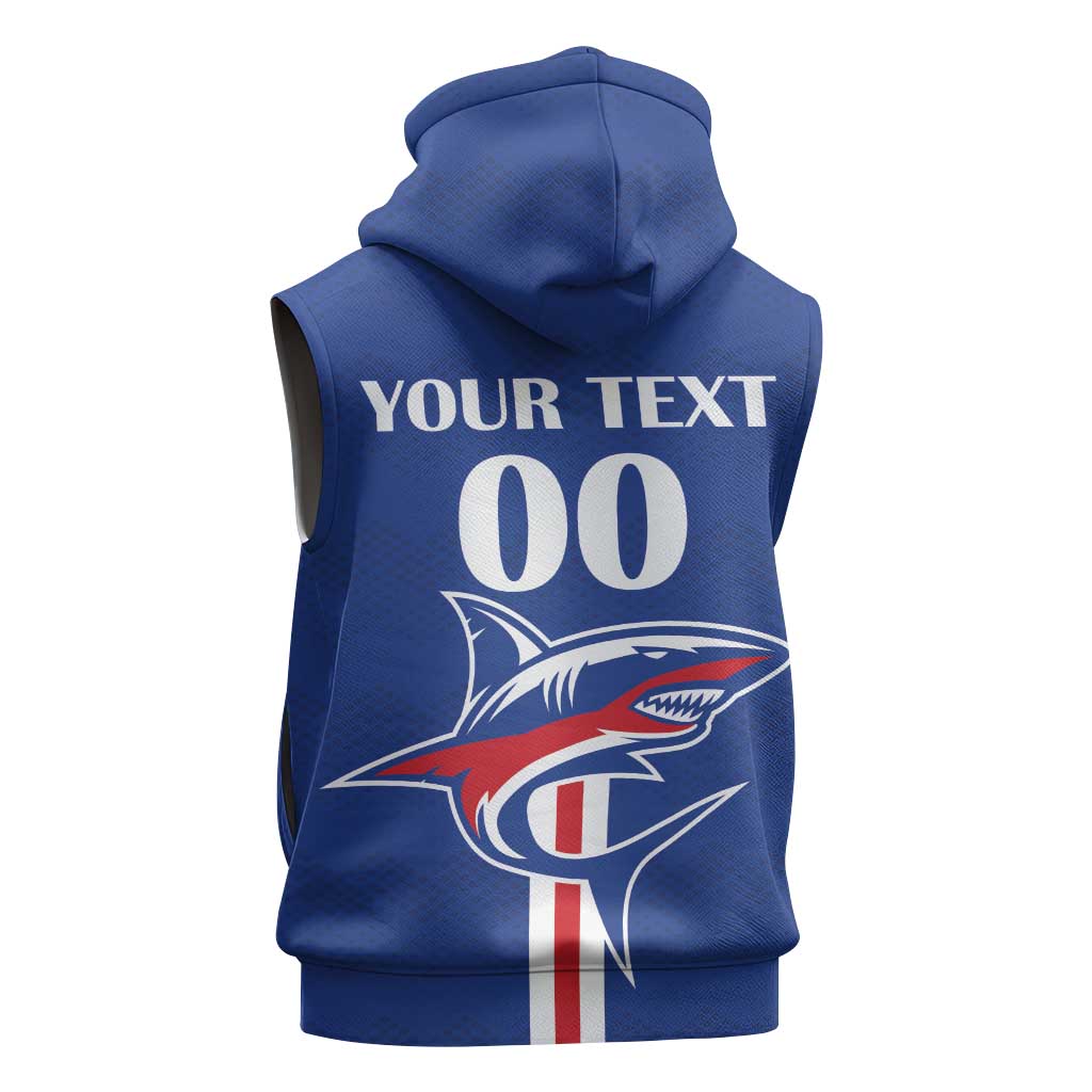 Custom Cape Verde 2026 Football Sleeveless Zip Hoodie Blue Sharks WC Debut - Wonder Print Shop