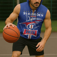 Custom Cape Verde 2026 Football Sleeveless Zip Hoodie Blue Sharks WC Debut - Wonder Print Shop