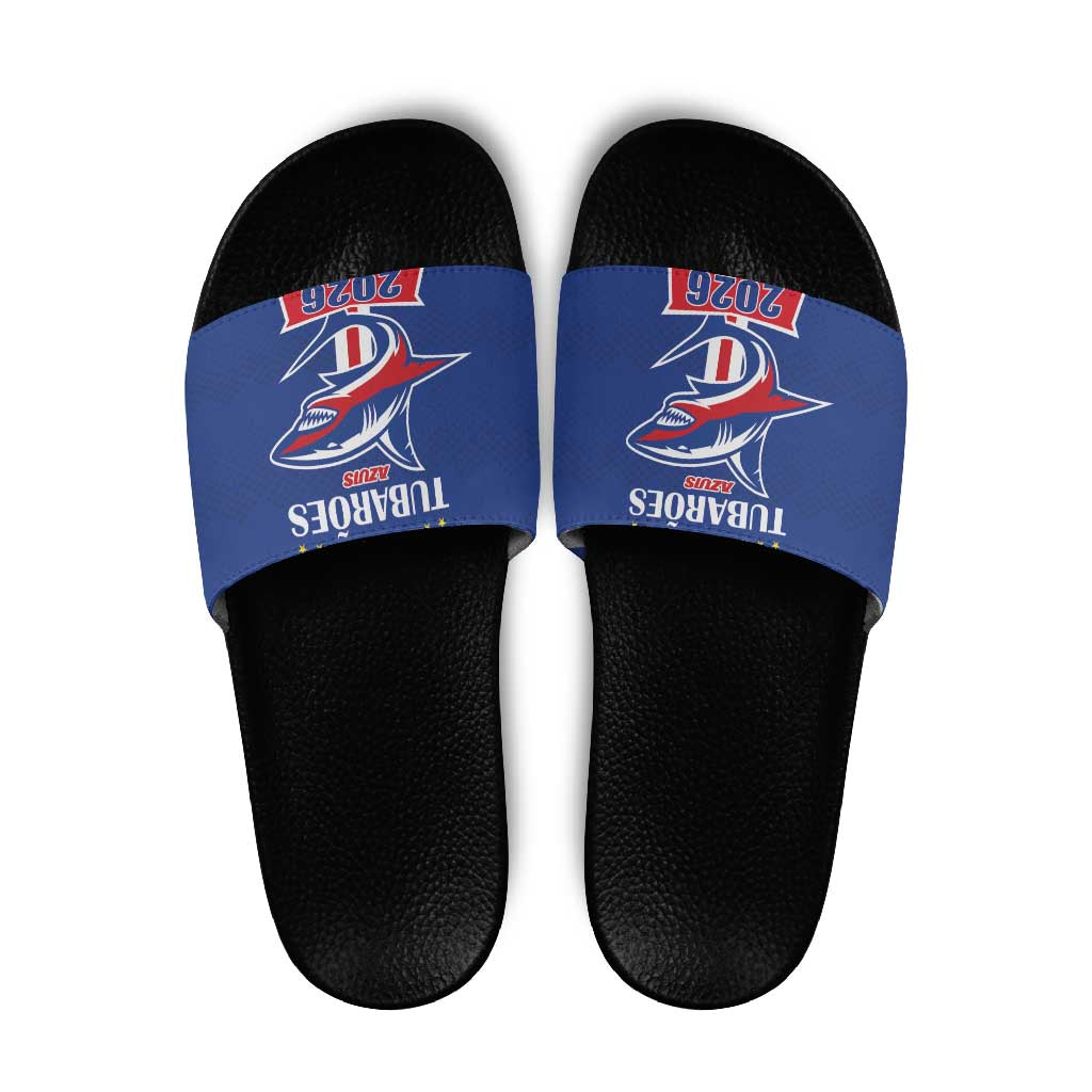 Cape Verde 2026 Football Slide Sandals Blue Sharks WC Debut - Wonder Print Shop