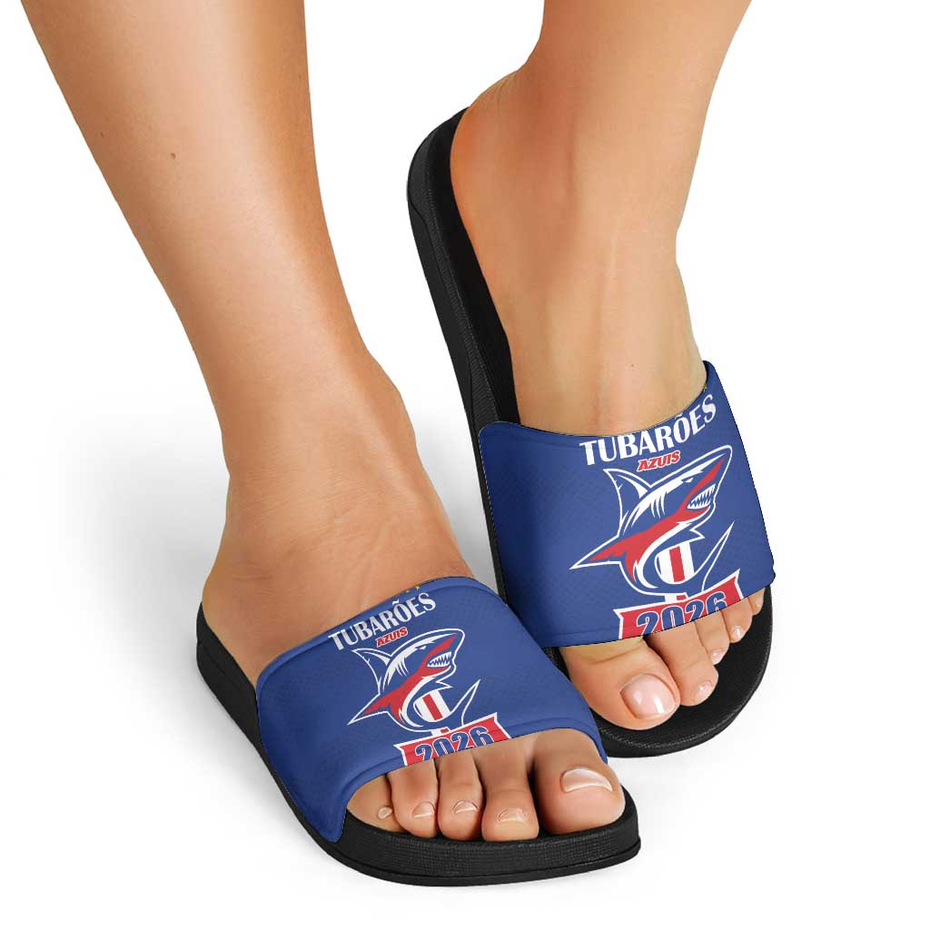 Cape Verde 2026 Football Slide Sandals Blue Sharks WC Debut - Wonder Print Shop