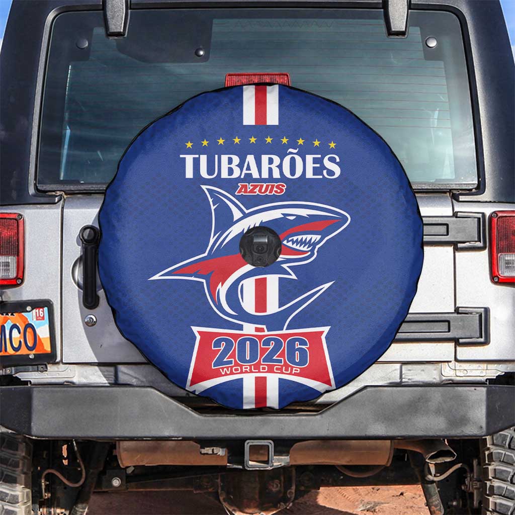 Cape Verde 2026 Football Spare Tire Cover Blue Sharks WC Debut - Wonder Print Shop