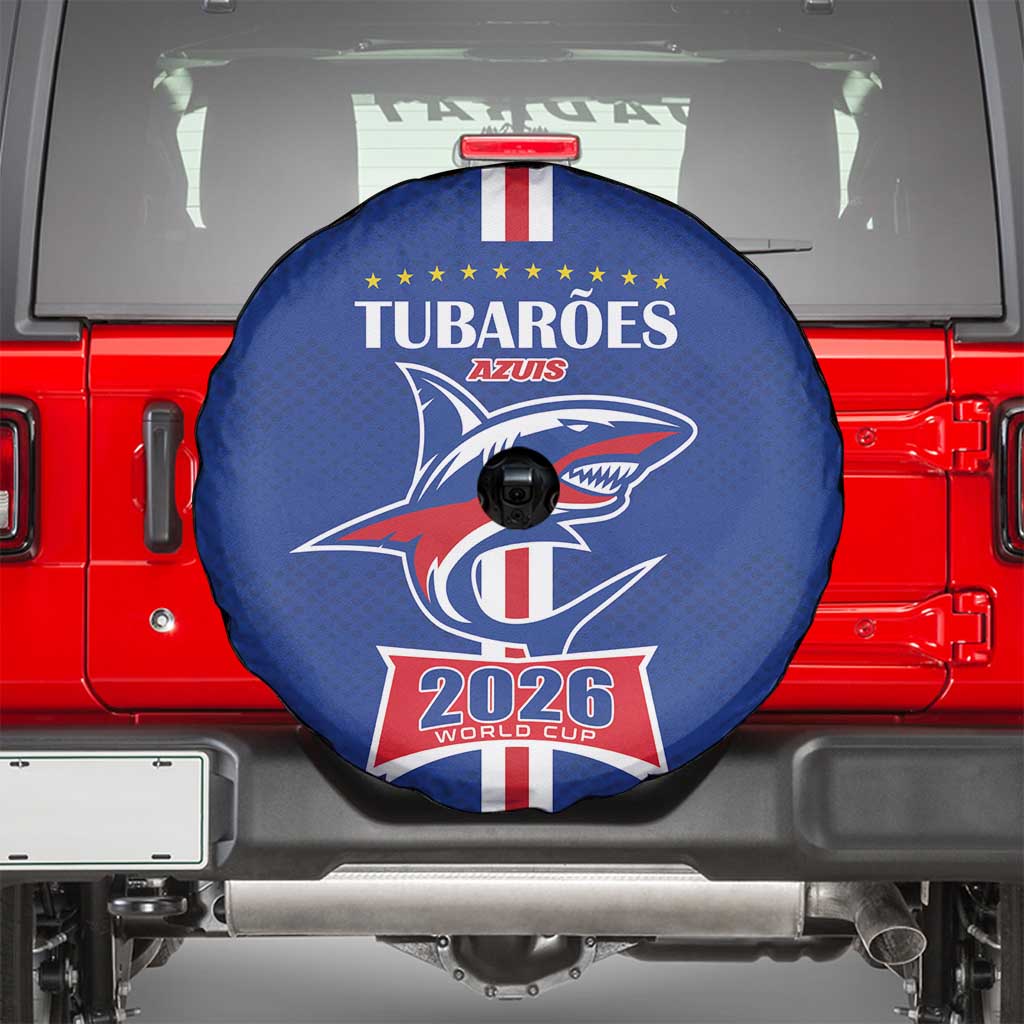 Cape Verde 2026 Football Spare Tire Cover Blue Sharks WC Debut - Wonder Print Shop