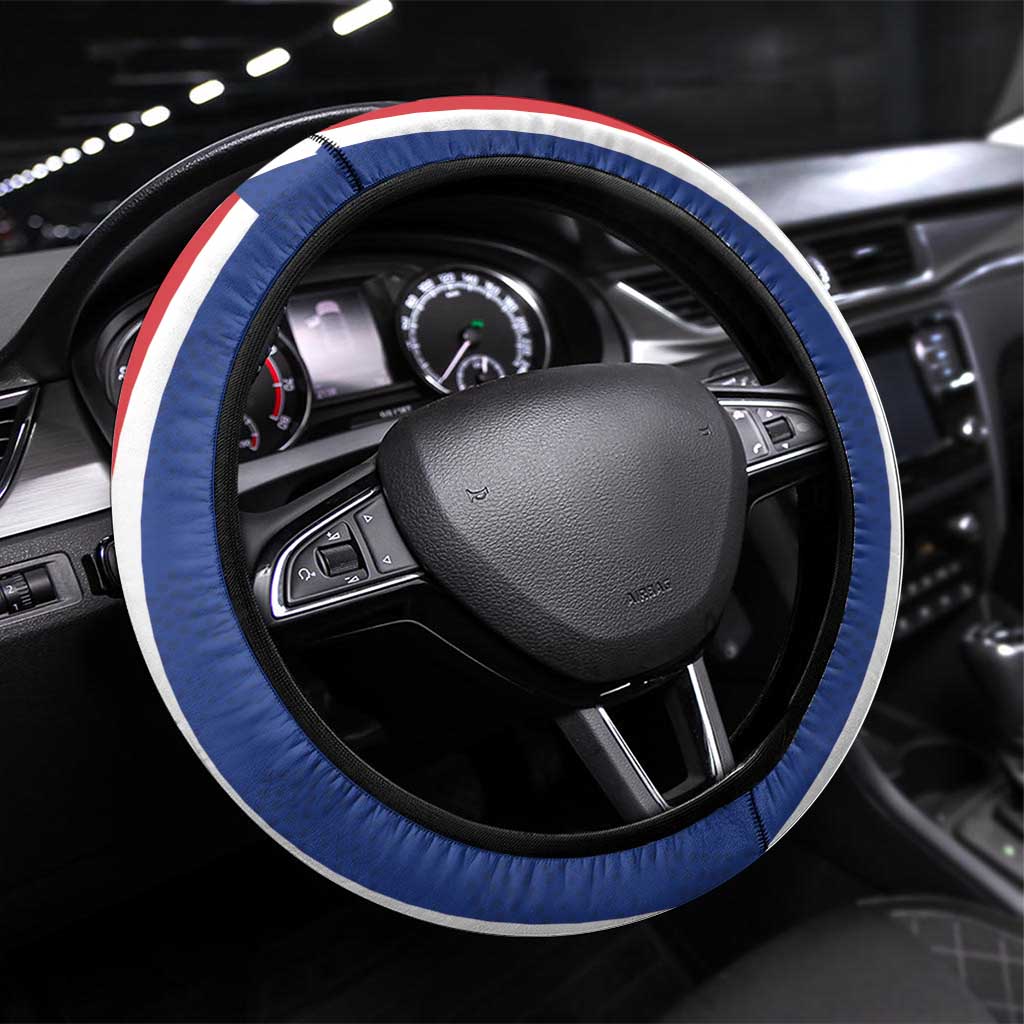 Cape Verde 2026 Football Steering Wheel Cover Blue Sharks WC Debut - Wonder Print Shop