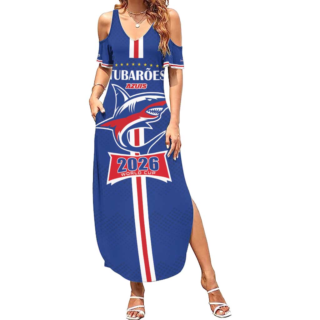 Custom Cape Verde 2026 Football Summer Maxi Dress Blue Sharks WC Debut - Wonder Print Shop