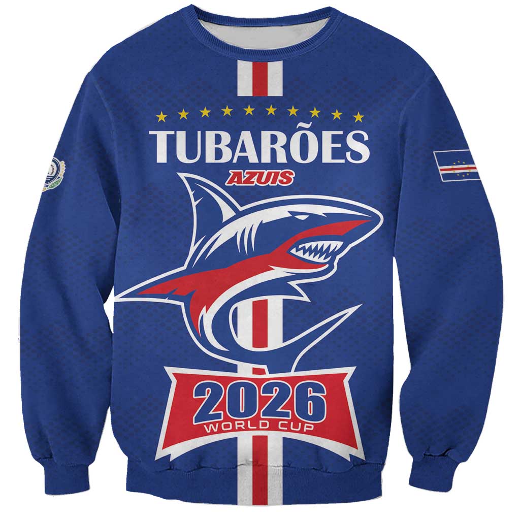 Custom Cape Verde 2026 Football Sweatshirt Blue Sharks WC Debut - Wonder Print Shop