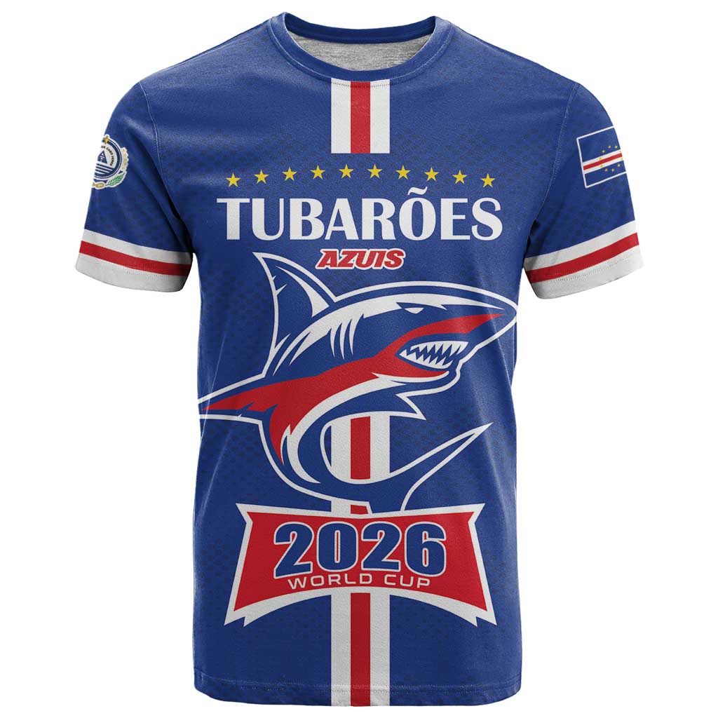 Custom Cape Verde 2026 Football T Shirt Blue Sharks WC Debut - Wonder Print Shop