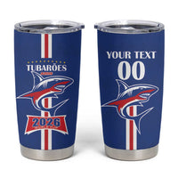 Custom Cape Verde 2026 Football Tumbler Cup Blue Sharks WC Debut - Wonder Print Shop