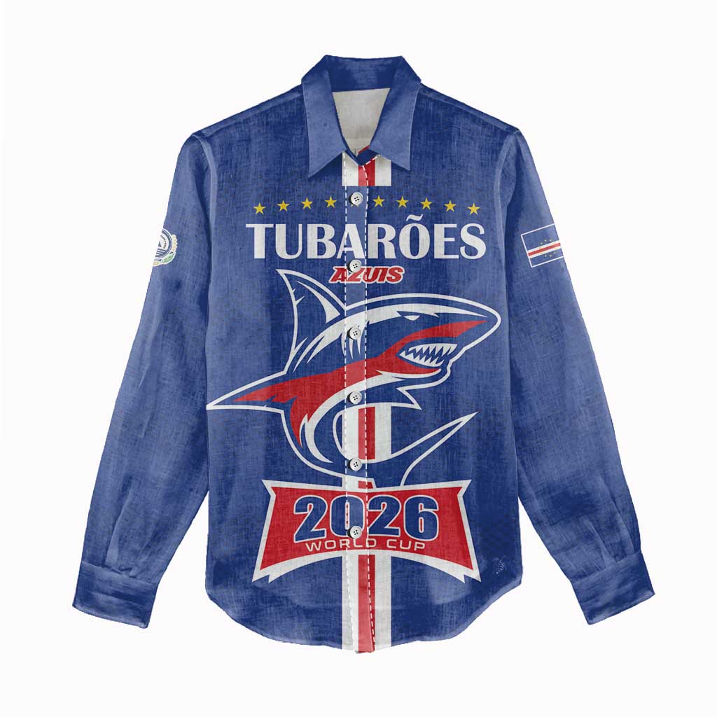 Custom Cape Verde 2026 Football Women Casual Shirt Blue Sharks WC Debut - Wonder Print Shop