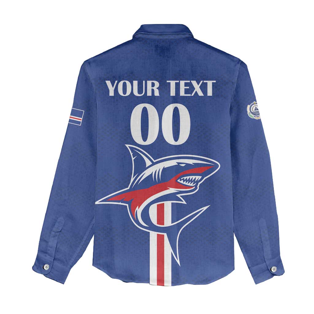 Custom Cape Verde 2026 Football Women Casual Shirt Blue Sharks WC Debut - Wonder Print Shop