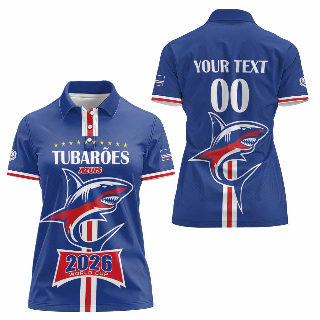 Custom Cape Verde 2026 Football Women Polo Shirt Blue Sharks WC Debut - Wonder Print Shop