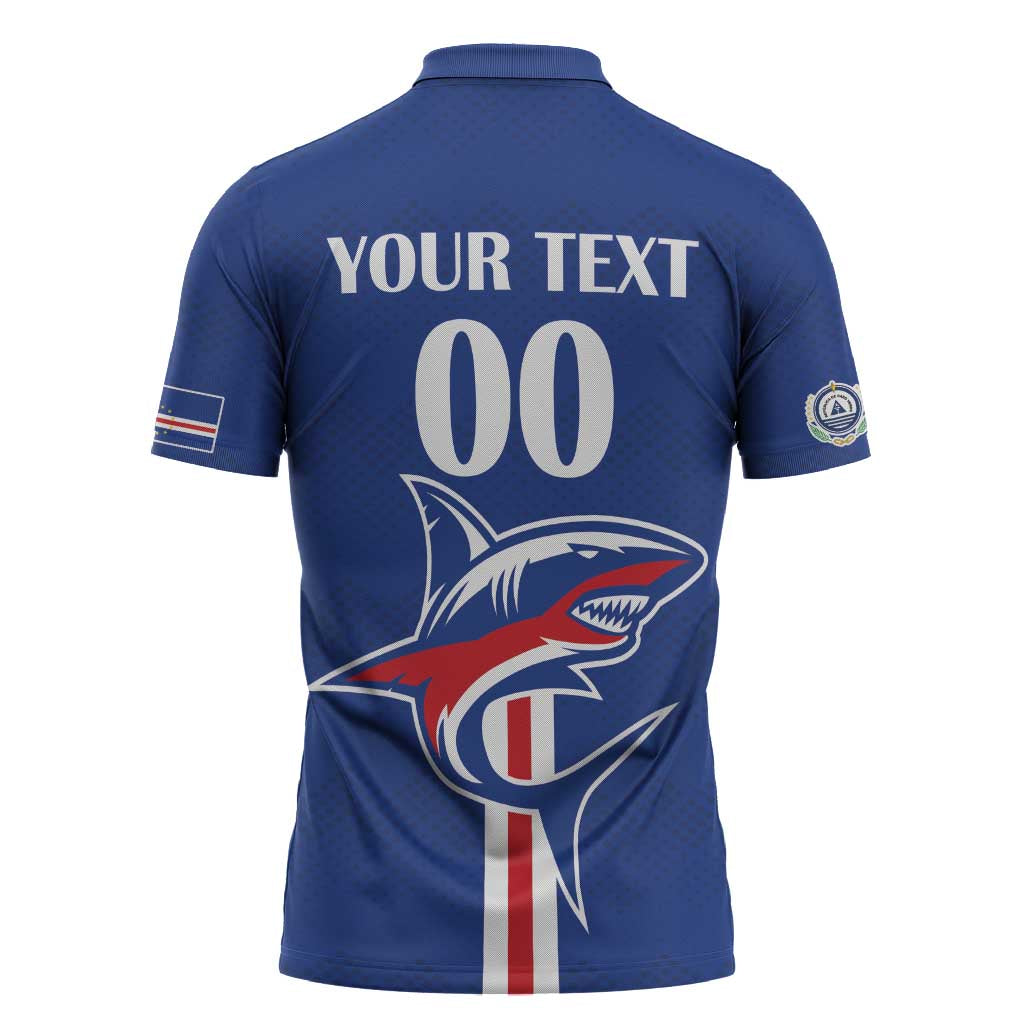 Custom Cape Verde 2026 Football Zipper Polo Shirt Blue Sharks WC Debut - Wonder Print Shop