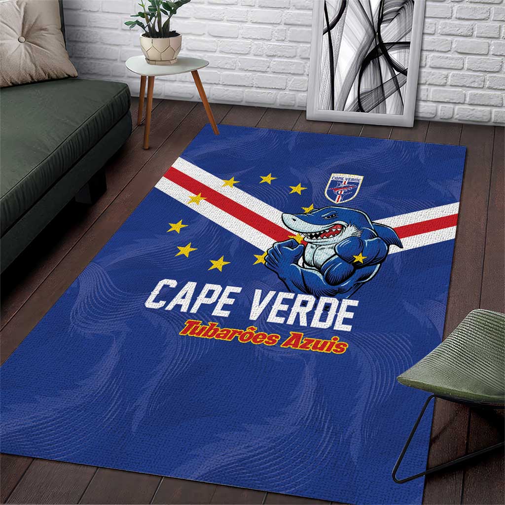 Cape Verde Football Area Rug Tubaroes Azuis Make History - Wonder Print Shop