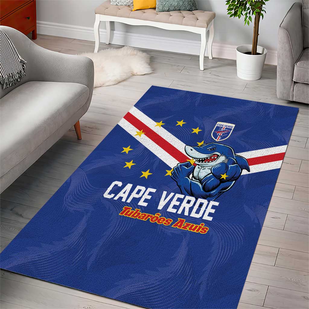 Cape Verde Football Area Rug Tubaroes Azuis Make History - Wonder Print Shop