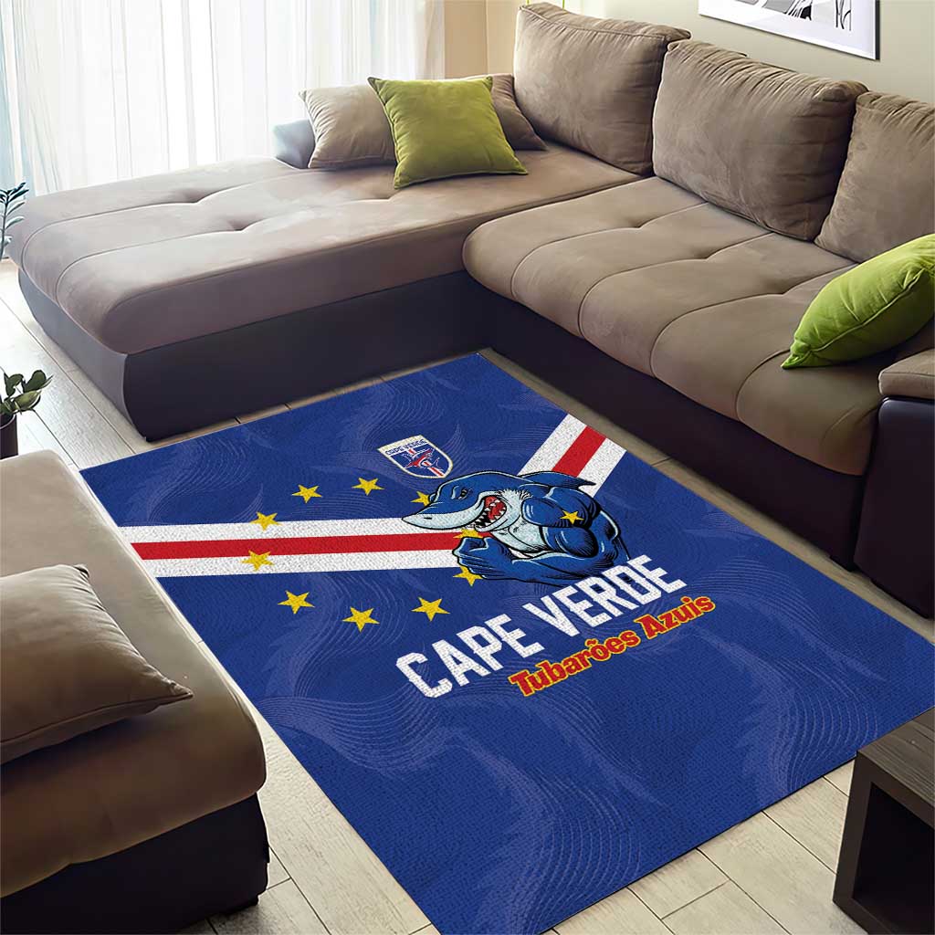 Cape Verde Football Area Rug Tubaroes Azuis Make History - Wonder Print Shop