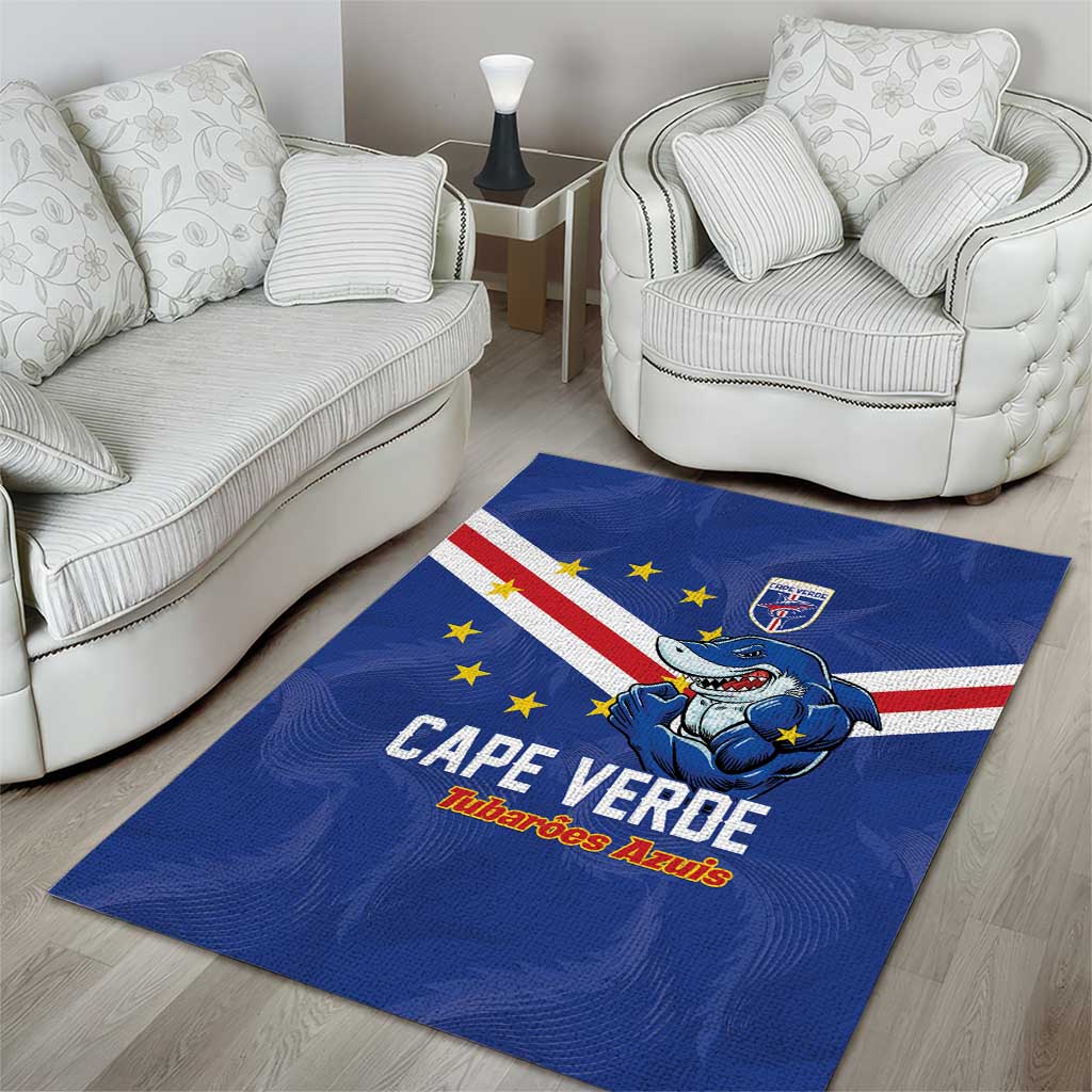 Cape Verde Football Area Rug Tubaroes Azuis Make History - Wonder Print Shop