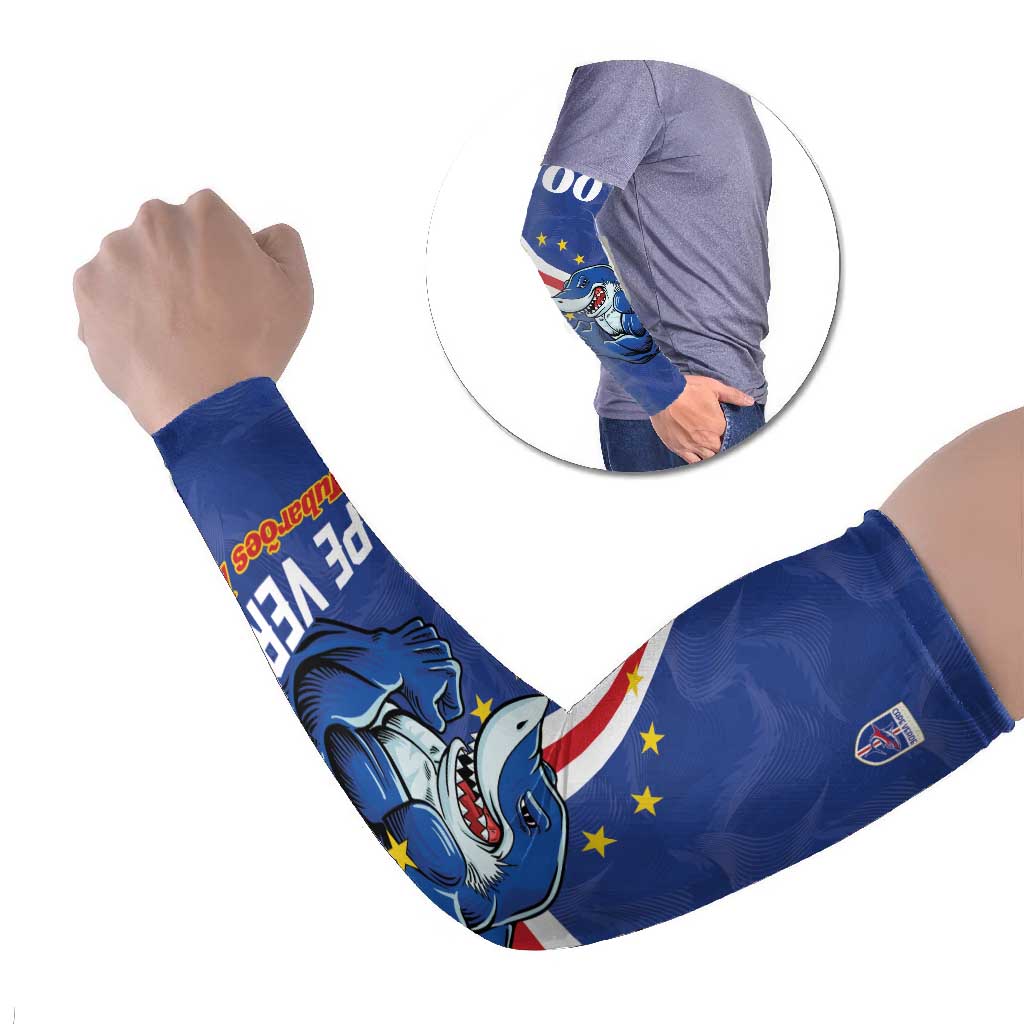 Custom Cape Verde Football Arm Sleeves Tubaroes Azuis Make History - Wonder Print Shop