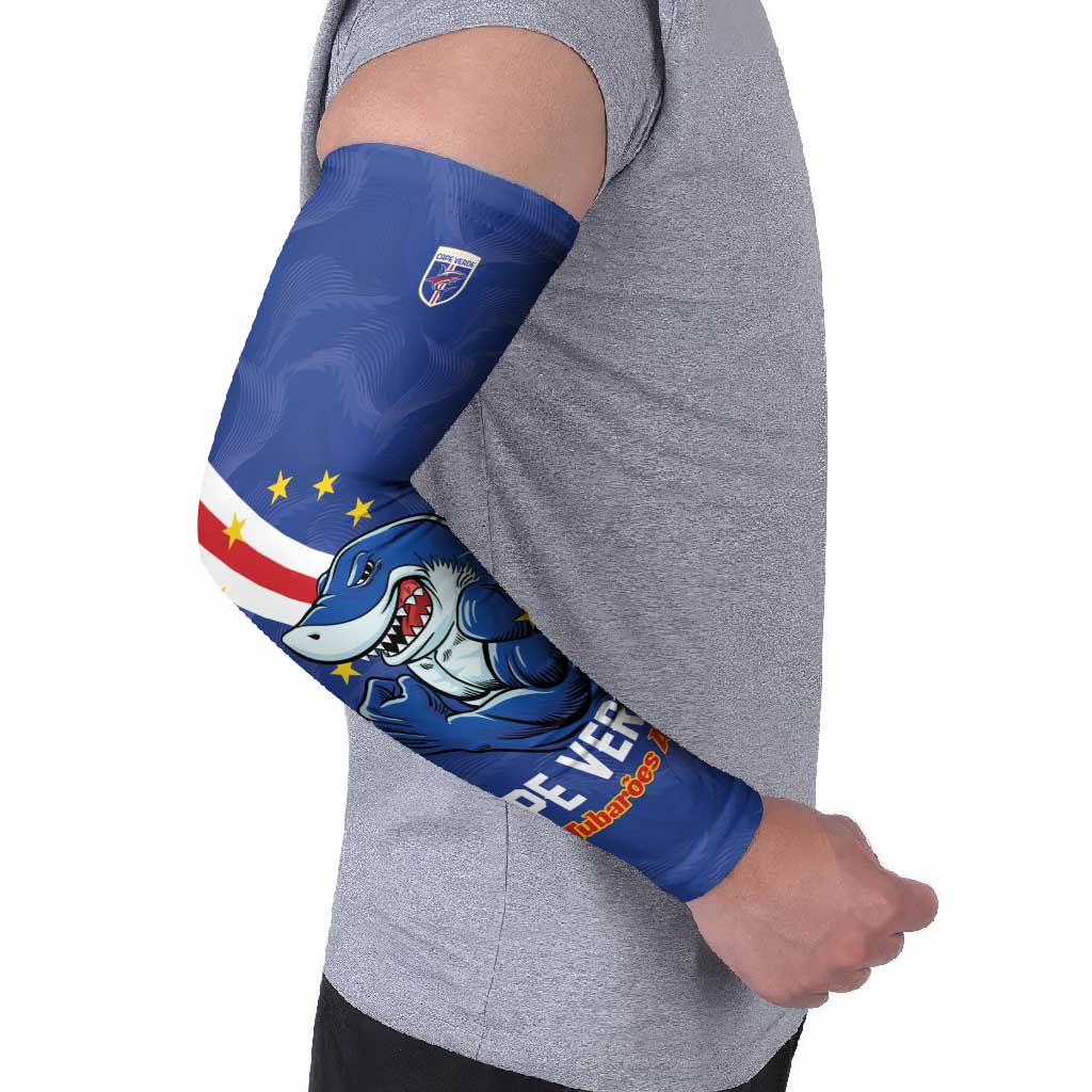 Custom Cape Verde Football Arm Sleeves Tubaroes Azuis Make History - Wonder Print Shop