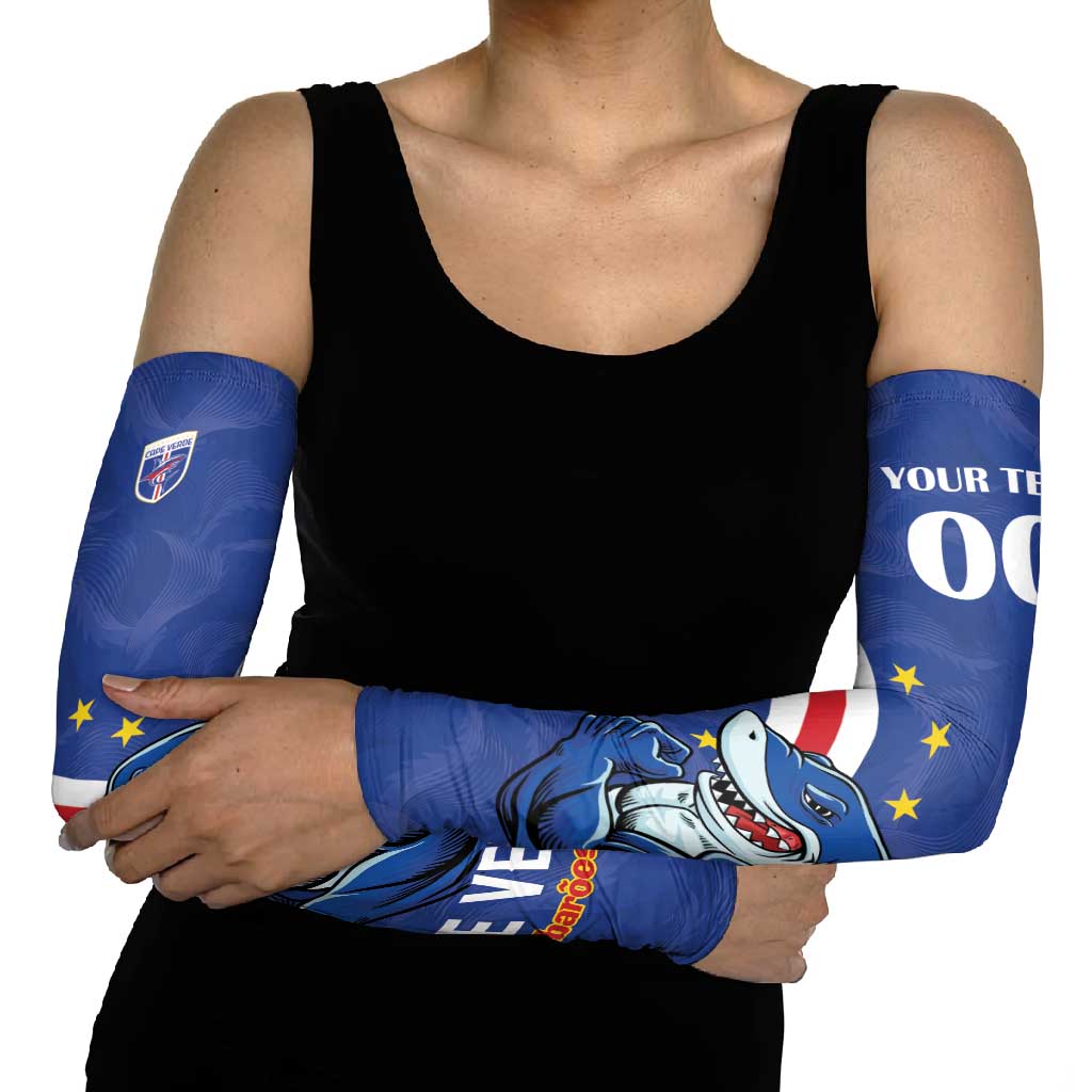 Custom Cape Verde Football Arm Sleeves Tubaroes Azuis Make History - Wonder Print Shop
