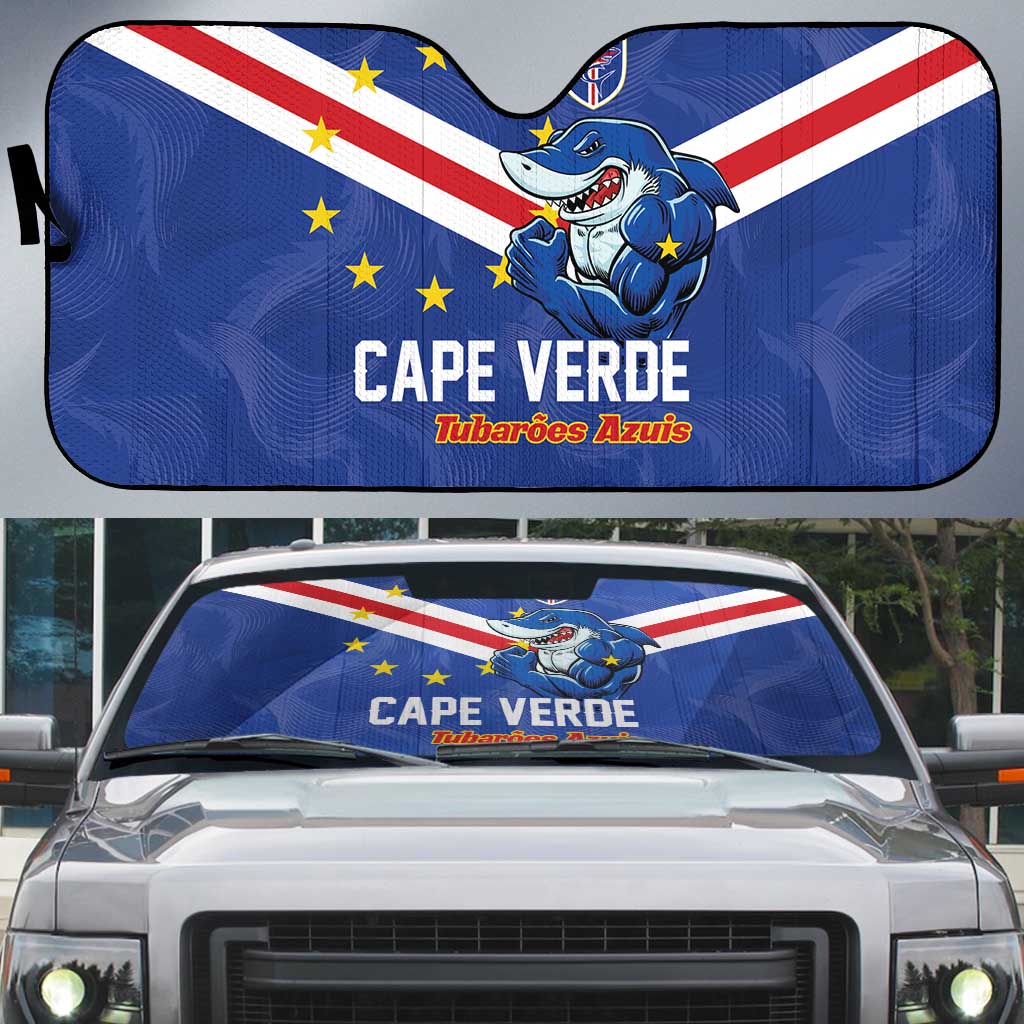 Cape Verde Football Auto Sun Shade Tubaroes Azuis Make History - Wonder Print Shop