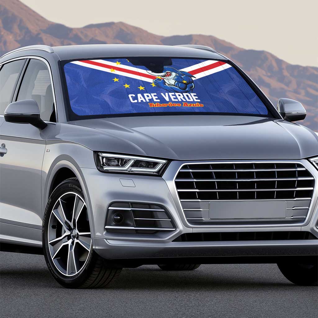 Cape Verde Football Auto Sun Shade Tubaroes Azuis Make History - Wonder Print Shop