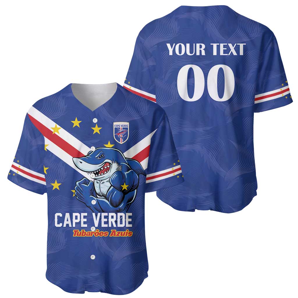 Custom Cape Verde Football Baseball Jersey Tubaroes Azuis Make History - Wonder Print Shop