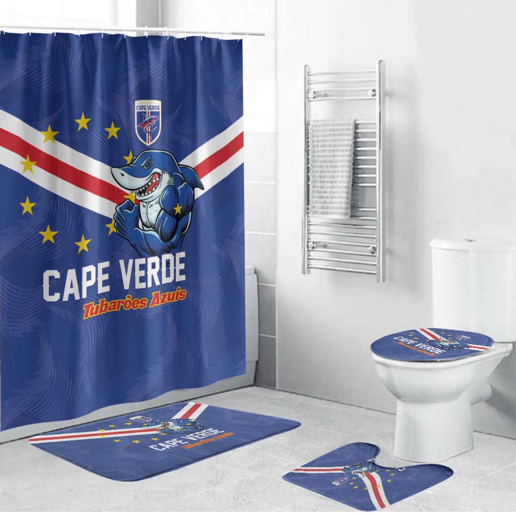 Cape Verde Football Bathroom Set Tubaroes Azuis Make History - Wonder Print Shop